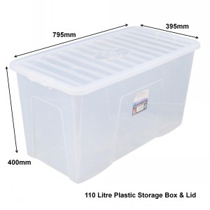 Wham Crystal Plastic Storage Box & Lid Size 19 110 Litre
